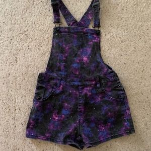 Galaxy romper short overalls